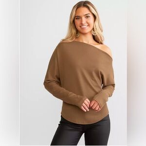 HyFve brand black Off the shoulder dolman knit top